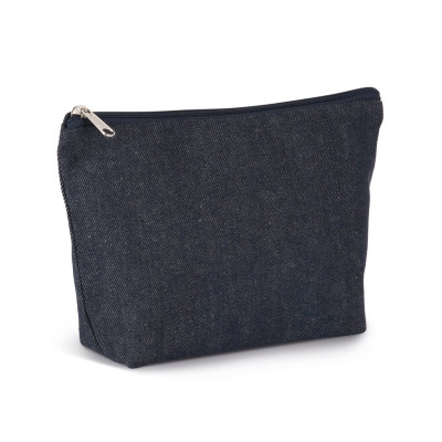 Recycled cotton denim look pouch